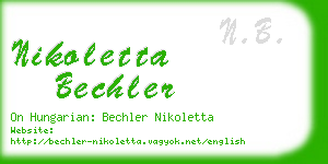 nikoletta bechler business card